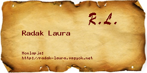 Radak Laura névjegykártya